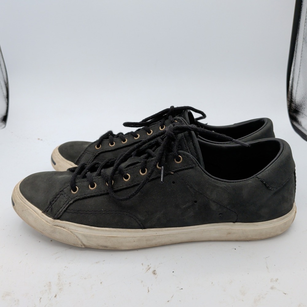 Converse Jack Purcell CP Black Leather Low Top Sneakers 137528C Mens 10 - Picture 2 of 8